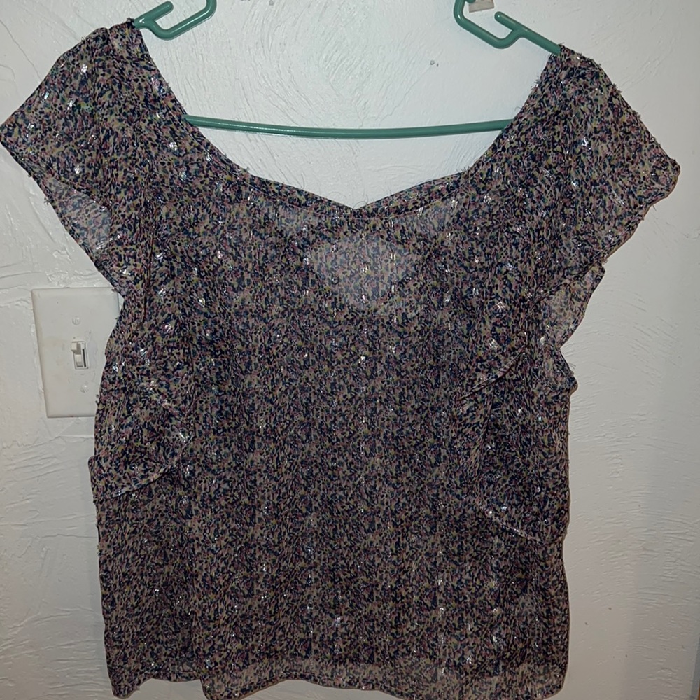 Multi-colored flowy top